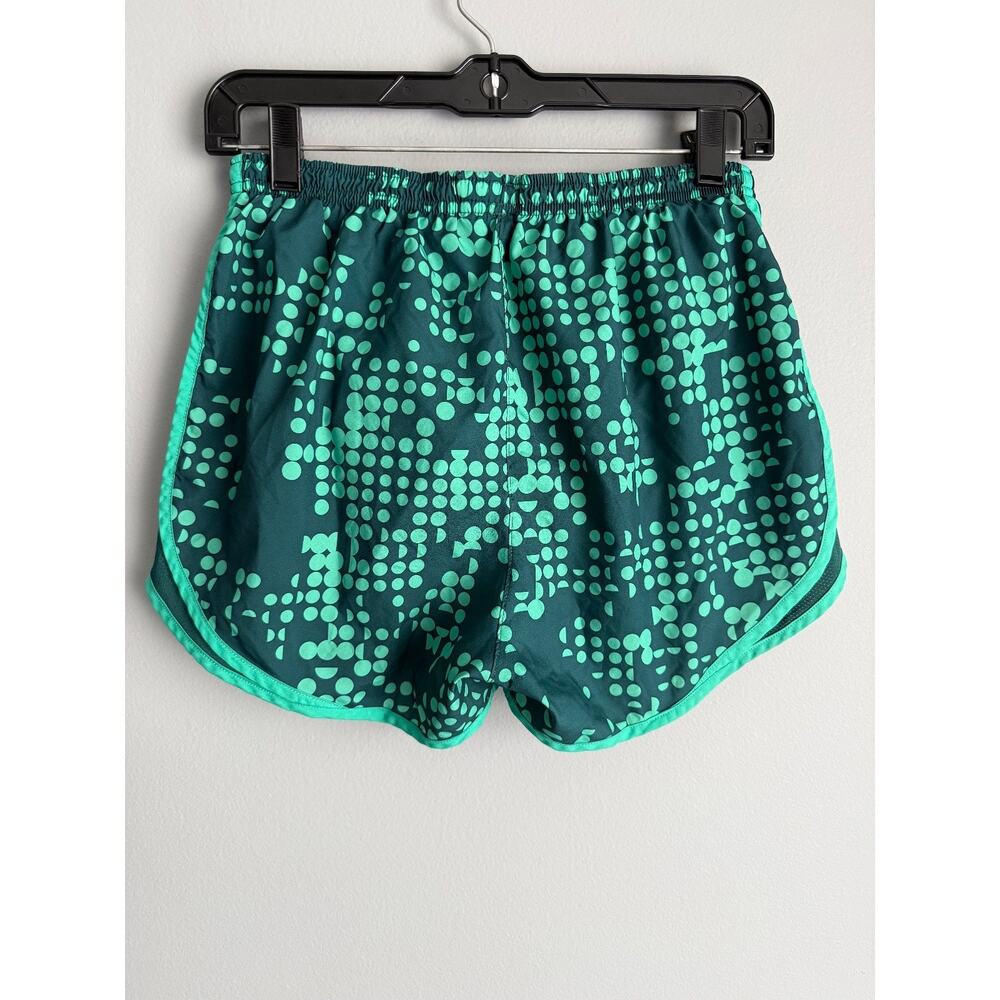 Nike Dri-Fit Women's S Tempo Running Shorts Green Mint Dot Print Athletic - Picture 2 of 6